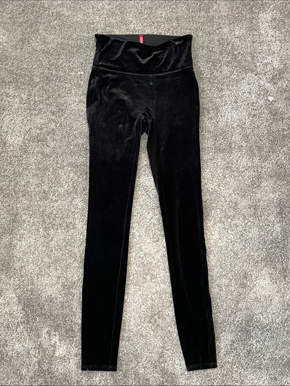 EC SPANX Black Velvet Leggings - Size Small